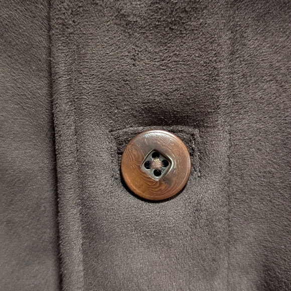 LL Bean Men Brown Sherpa Lined Faux Suede Barn Jacket Coat Large Grandpa Chore - Picture 7 of 12